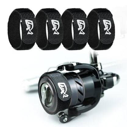 Fishing Reel Spool Cover Protector Band, Elastic Hook and Loop - color: Black, size: 4pcs M