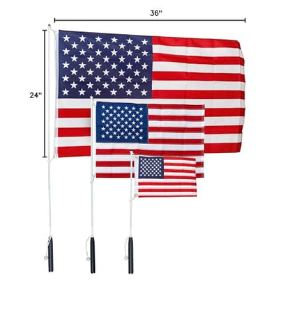 South Wind Designs Boat Rod Holder Flag Pole with Rotating Mounts - Premium Flagpole Kit with Swivel Mounts for Rocket Launcher & Fishing Boats, Fiberglass Rod, EVA Foam Base, 4th of July Decor - style: With Usa Flag