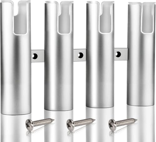 Aluminum Fishing Boat Rod Holder, 3/4 Link Tube Rod Rack, Marine Grade Aluminum Rod Mount for Boats & Yachts, Silver - color: Silver 4 Tube White inner