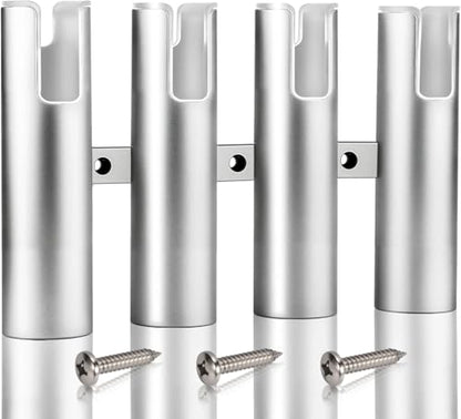 Aluminum Fishing Boat Rod Holder, 3/4 Link Tube Rod Rack, Marine Grade Aluminum Rod Mount for Boats & Yachts, Silver - color: Silver 4 Tube White inner