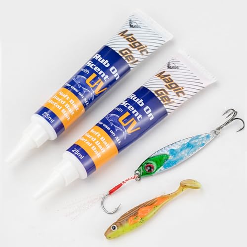 Fish Attractant Gel, 0.84oz Antarctic Shrimp/Fishy Smell Attractants, Long Lasting Soft Bait for All Lure Types Saltwater & Freshwater High Efficiency Oil - style: B