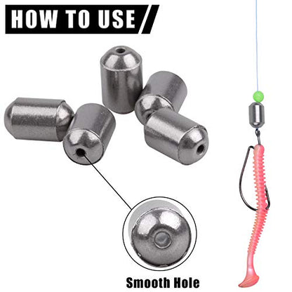 Iron Fishing Egg Sinker Weights 30pcs Fishing Sinkers and Weights Assortment Drop Bass Casting Sinker Weights with Fishing Tackle Box Kit for Saltwater Freshwater