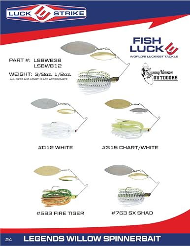 Jimmy Houston Legends Spinner Bait with Willow Blades - color: Fire Tiger, size: 1/2 OZ