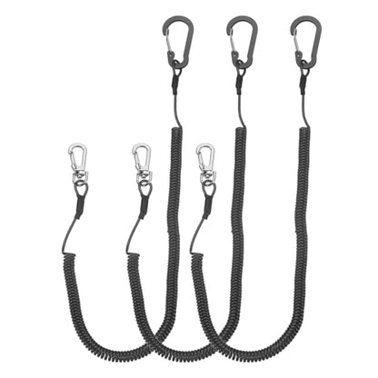 PATIKIL Fishing Lanyard, (118.11" Length, Black) (3Pcs), Retractable Coiled Tether Anti-Lost Rope Coiled with Carabiners and 360° Safety Buckle, Suit for - Fishing/Hunting/Hiking/Boating - color: Black, size: 118.11"
