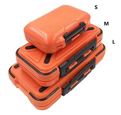 Waterproof Fishing Lure Box Spoon Hooks Baits Storage Tackle Box Containers for Casting Fishing Fly Fishing,Large/Medium/Small Lure Case - color: Orange-Large