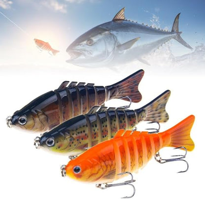 Robotic Fishing Lure, 2026 Upgrade 3D Swimming Bait for Freshwater & Saltwater, Fishing Gear Attracts Fishing Lures Walleye Trout Bass, Fishing Lures for Beginners, Amateurs and Professionals - color: 3pcs-N