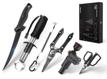 Piscifun Fishing Tool Kit, Stainless Steel Fishing Gear Set with Corrosion Resistant Tools for Freshwater Saltwater Fishing, Practical Fishing Gifts for Men and Anglers - style: 6PCS - Line Spooler Kit