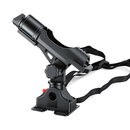 Fishing Rod Holder for Kayak and Boat, 360 Degree Adjustable with Protective Strap, for Inflatable Boats Canoes Kayaks Using Adjustable Straps or Pre-drilled Holes, Fishing Accessories