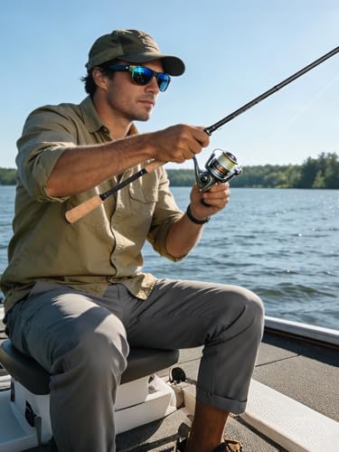 Jenseits Carbon Fiber Fishing Rod Series (6-12 Ft), Spinning & Casting Rods with Stainless Steel Ceramic Guides, Fast Action Fishing Pole for Bass, Trout, Walleye & Surf Fishing - size: 7'0"-Medium Heavy-Fast-Black, style: Spinning
