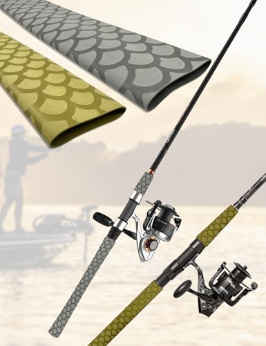 Accering Fishscale DIY Fishing Pole Shrink Wrap (φ20mm, Brown Gold) - color: BrownGold, size: φ20mm, L3.3ft