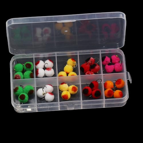 12pcs Brass Bead Head Glo-Bug Egg Fly Nymph Wet Fast Sinking Fly Trout Char Grayling Fly Fishing Lure Baits