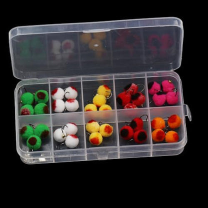 12pcs Brass Bead Head Glo-Bug Egg Fly Nymph Wet Fast Sinking Fly Trout Char Grayling Fly Fishing Lure Baits