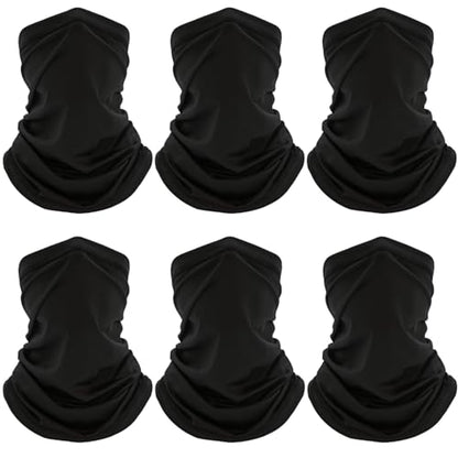 Neck Gaiter 6 Pack UV Protection Cooling Hiking Face Cover MenWomen - color: Multicoloured 01