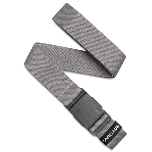 Arcade Belts Mens Explore Belt, Stretch Webbing for Max Comfort & Custom Fit, Metal-Free Buckle, Machine Washable Travel Belt - color: Charcoal