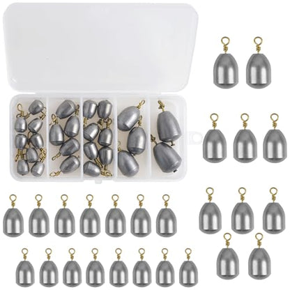 Fishing Weights Sinker Kit 25/54pcs Assorted Sizes Drop Bass Casting Catfish Weights Freshwater Saltwater Fishing Sinkers