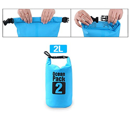 Dry Sack/Floating Waterproof Bag 2L/5L/10L/20L/30L for Boating, Kayaking, Hiking, Snowboarding, Camping, Rafting, Fishing and Backpacking - color: Blue, size: 2L