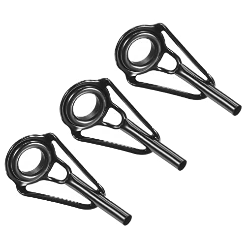 PATIKIL Tube Dia Fishing Rod Tips Repair Kit, Stainless Steel Black Guide Ring for Fishing - size: 2.0mm