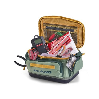 Plano Weekend 3500 Tackle Bag, Cutting-Edge Fishing Tackle Bag, Molded Waterproof Base, Spacious Storage, Die Cut Tool Sleeves, Daisy Chain Attachment Points - color: Moss, style: 3500 Tackle Case