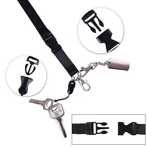 1Pack Black Neck Lanyard,Detachable Buckle with Horizontal ID Badge Holder | Quick Release,Lightweight,for Office,Keys etc - color: 1 Pack Black Lanyard With Badge Holder