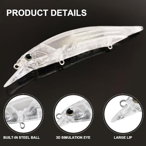 10pcs/20pcs Fishing Blanks Lures Kit Fishing Topwater Unpainted Swimbait Unpainted Crankbaits Hard Baits DIY Lure for Bass Salmon Trout Saltwater and Freshwater - color: E: 20pcs 0.4oz/11.5g and 0.51oz/14.6g