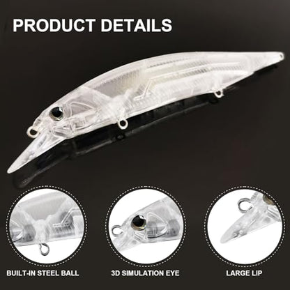 10pcs/20pcs Fishing Blanks Lures Kit Fishing Topwater Unpainted Swimbait Unpainted Crankbaits Hard Baits DIY Lure for Bass Salmon Trout Saltwater and Freshwater - color: E: 20pcs 0.4oz/11.5g and 0.51oz/14.6g