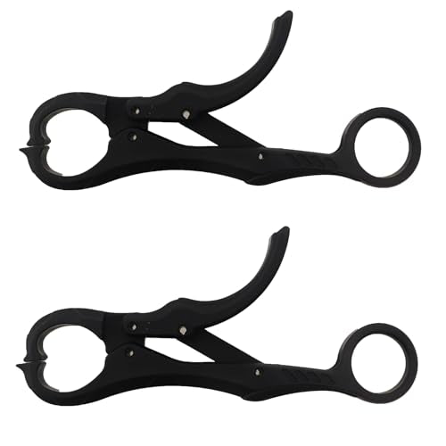 2PCS Fish Lip Gripper with Digital Scale Hook Non Puncture Replacement Clamp Lure Fishing Control Pliers Bass Fishing Tournament System Accessories Competitive Fishing Tool Black