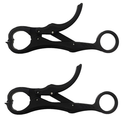 2PCS Fish Lip Gripper with Digital Scale Hook Non Puncture Replacement Clamp Lure Fishing Control Pliers Bass Fishing Tournament System Accessories Competitive Fishing Tool Black