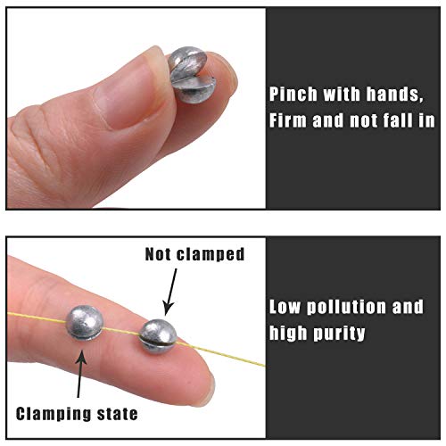 106pcs Fishing Weights Assortment Saltwater Split Shot Fishing Weights Sinkers Kit Assorted Bass Casting Bell Sinkers with Tackle Box for Saltwater Freshwater