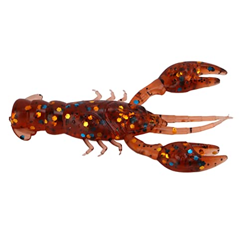 Pongnas 10-Pack Soft Fishing Lure Crawdad Bait Green Shrimp for Bass Fishing - PVC Design - color: Dark Brown
