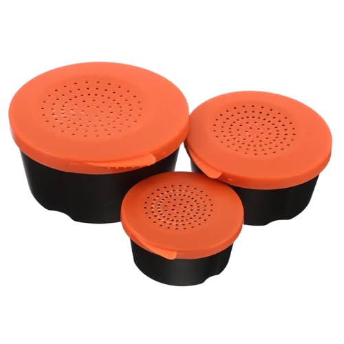 TOYANDONA 3pcs Fishing Worm Storage Boxes with Ventilated Plastic Lids, Portable Live Bait Containers for Fresh Worms, Compact Bait Holders for Outdoor Fishing