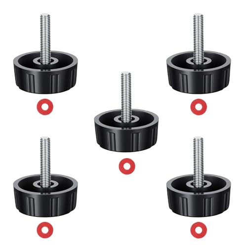 Trinkrittey 5pcs Universal Fishing Reel Handle Screw Caps Black Screws Nuts Caps Fishing Reel Replacement Parts for Spin Reels Knob Power Handle Grip Reels Crank