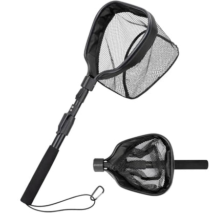 QualyQualy Floating Bait Net – Aluminum Livewell Net, 8" Hoop, 15"–21" Handle, Soft Mesh, EVA Grip, Belt Hook & Anti-Drop, for Minnows, Sardines, Herring – Telescopic & Collapsible Baitfish Net