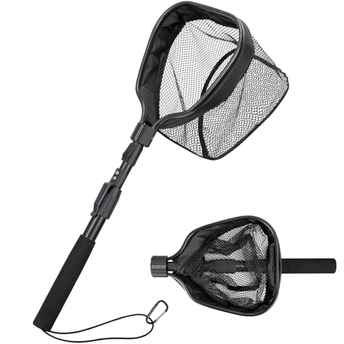 QualyQualy Floating Bait Net – Aluminum Livewell Net, 8" Hoop, 15"–21" Handle, Soft Mesh, EVA Grip, Belt Hook & Anti-Drop, for Minnows, Sardines, Herring – Telescopic & Collapsible Baitfish Net