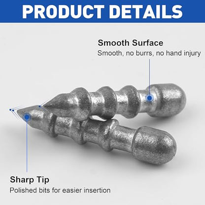 Fishing Nail Weights Kit, 53pcs Wacky Worm Weights Insert Sinkers for Bass Fishing Soft Plastic Lures Neko Rig Wacky Rig Weights Insert Pencil Nail Sinkers 4 Sizes