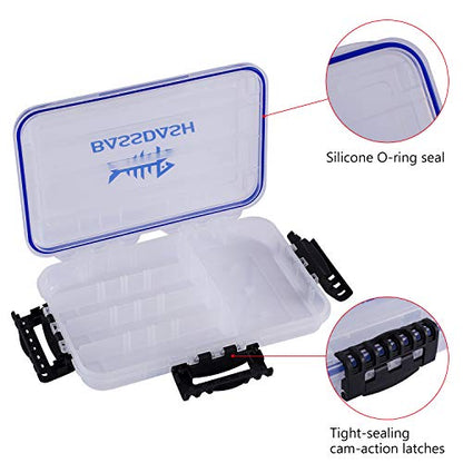 BASSDASH 3600 3670 3700 Tackle Storage Waterproof Utility Tackle Boxes Fishing Lure Tray with Adjustable dividers