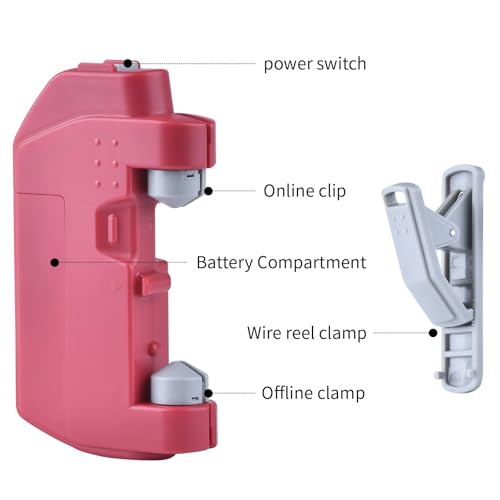 Electric Knot Assist,Fishing Knot Tying Tool, Electric Fishing Knot Tying Tool, Stainless Steel Fishing Hook Tier Fishing Line Knot Tying Tools - color: Red