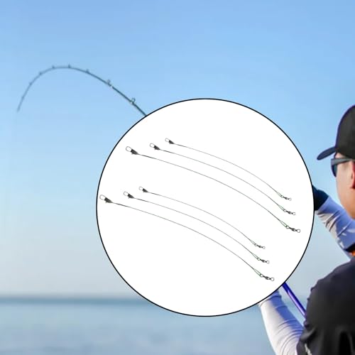 Stainless Steel Fishing Leader Wire with Swivel Snaps – 60pcs Saltwater & Freshwater Fishing Tackle Connectors for Lures and Hooks