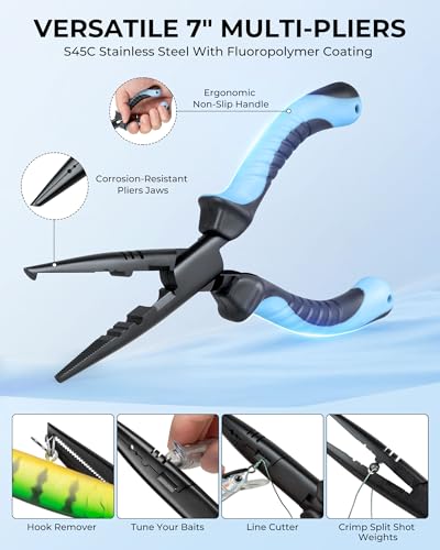 Calamus GearMaster Fishing Sling Tackle Bag & Tool Set, 3500 Tackle Box & Fishing Gear with Fishing lures, Fishing Pliers, Fishing Scissors, Lip Gripper, Wacky Tool