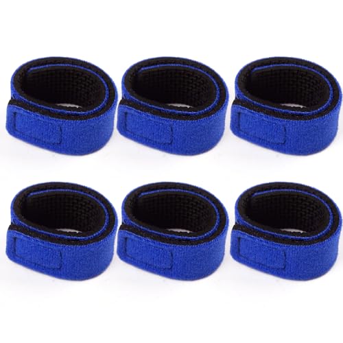 6PCS/12PCS Elastic Fishing Rod Straps Durable Portable Fits for Sea Pole Hand Pole Throwing Pole, Universal Fishing Pole Wrap Band Adjustable Fishing Rod Holder Belts - color: Blue(6PCS)