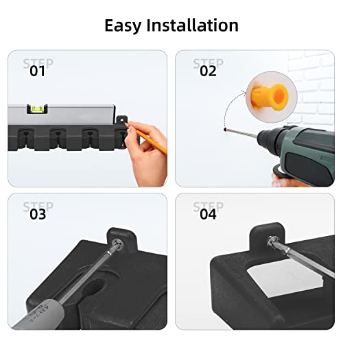 RUNCL Fishing Rod Holder, Rod Sleeve, and Rod Strap Kit, Wall Mounted Vertical Fishing Rod Rack, Fishing Pole Holders Hold Up to 6 5-11mm Rods, Fishing Rod Storage Combo Set - color: C: 1 Set Black