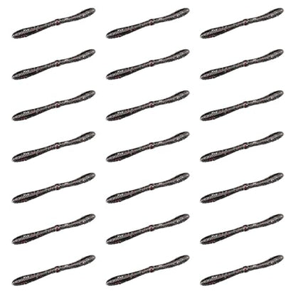 Lunker City Fishing 5" Spanky Worm 3 Pack Bundle Soft Plastic Bass Lure Wacky Rig Salted Jigging Stick Bait, 21 Total Lures, Made in The USA - color: 129 Black Neon