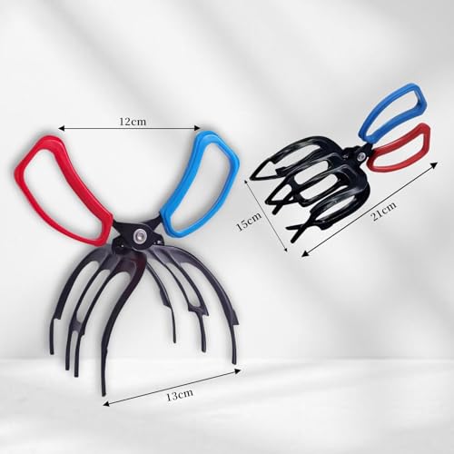 2 PCS 3 Claw Fish Gripper, Metal Fishing Pliers Gripper, Fish Control Clamp Claw Tong Grip Tackle Tool, Multi 3 Teeth Fishing Pliers for Most Freshwater Fish Grip Tackle Holder - color: 3 Claw 2 Pics