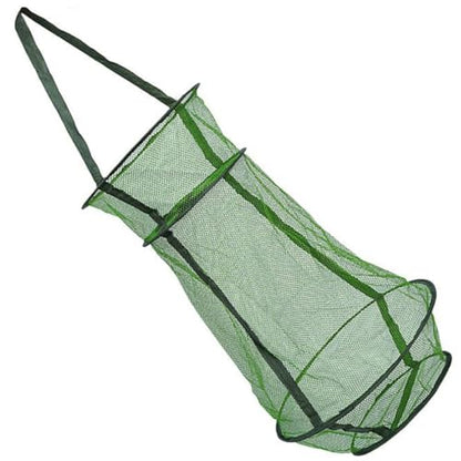 FAVOMOTO Foldable Nylon Fish Storage Bag Fishing Basket Mesh Net Lightweight Collapsible Fish Keeping Net for Outdoor Fishing and Bait Catching, 40cm Diameter