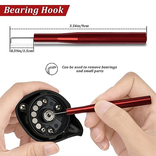 THKFISH Fishing Reel Repair Tool Kit, 13 Pcs Fishing Reel Bearing Tool Kit Remover Reel Bearing Remover Kit for Baitcasting Reel Lightweight DIY Use Tools