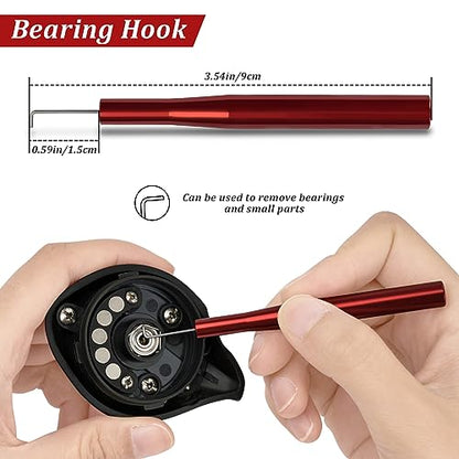 THKFISH Fishing Reel Repair Tool Kit, 13 Pcs Fishing Reel Bearing Tool Kit Remover Reel Bearing Remover Kit for Baitcasting Reel Lightweight DIY Use Tools