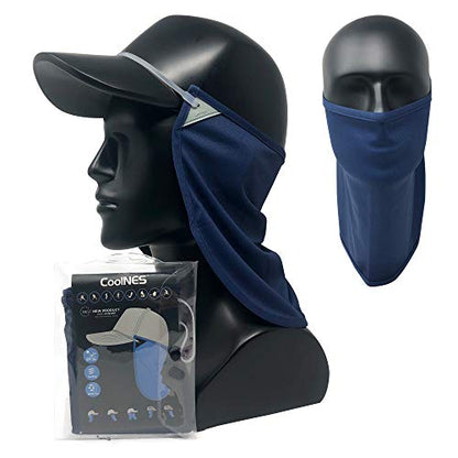 CoolNES - UV Sun Protection Neck Drape Adjustable Multifunctional 2 in 1 Face Covering for Outdoor Fishing - Unisex - color: Coolnes-navy