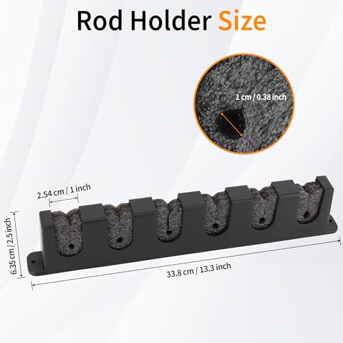 Fishing Rod Holder Wall, Vertical/Horizontal Fishing Rod Holder, Rod Stands Fishing Rods, Fishing Rod Stands for Family Wall Garage Storage 6 Fishing Rods - size: 6 rods
