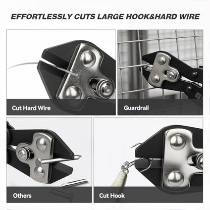 Booms Fishing Hook & Wire Cutter: Upgraded Handle, Cuts Thick Hooks & Bolts - XW43 8.8" Heavy-Duty Fishing Tool