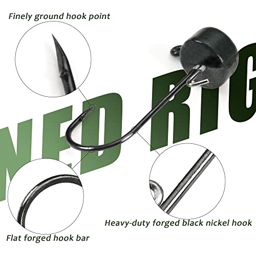 Ned Rig Jig Heads TRD Stick Worms Kit, 60, 35 Pack Ned Rig Lures Mushroom Jigs Finesse Soft Plastic Baits for Bass Fishing Freshwater Saltwater - color: 35 Pcs Ned Rig Lures