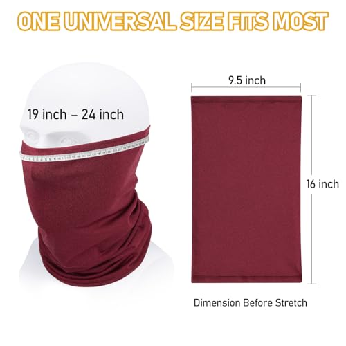 TICONN Neck Gaiter Face Cover Scarf, Neck Warmer Breathable Sun & Wind-proof for Skiing Fishing Hiking Cycling - color: Candy Red-4pk, style: Quick Dry
